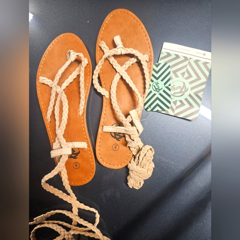 Size 6 Brand New Nude Lace-up Gladiator Sandals